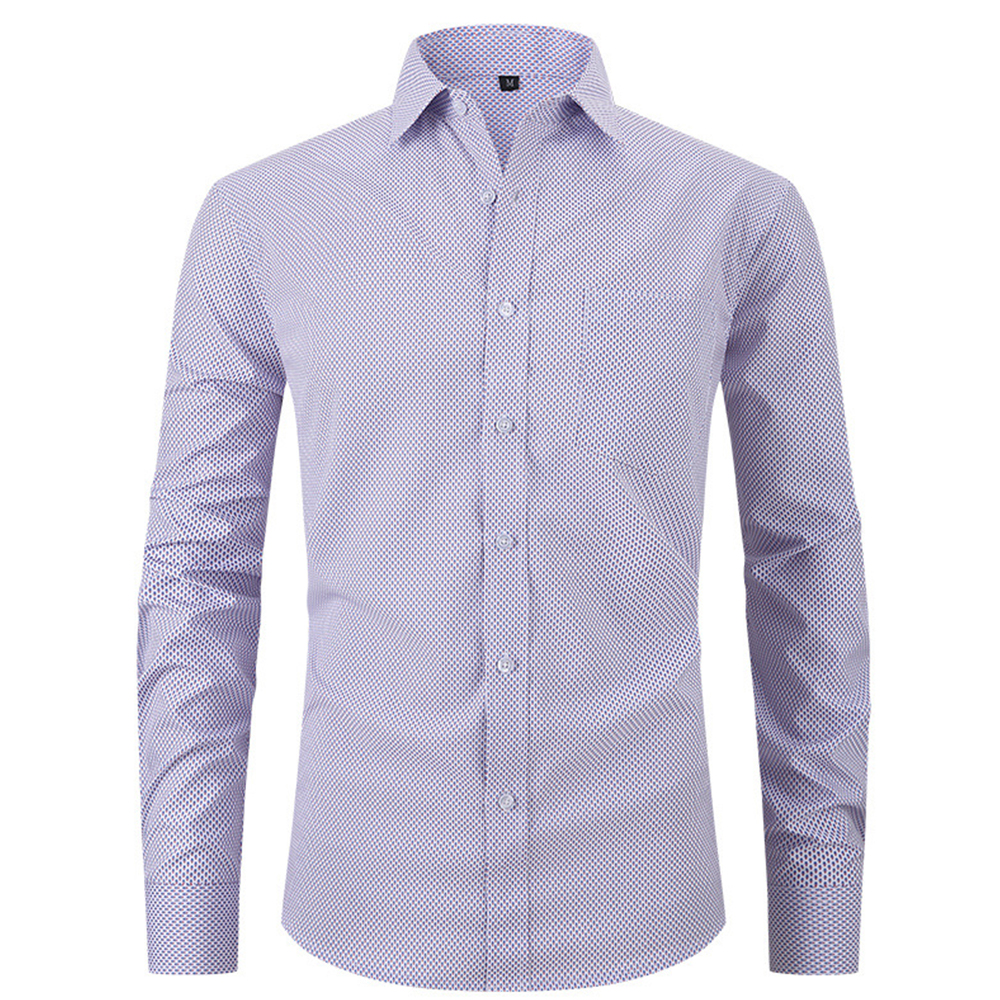 Diggetty Check Print Business Casual Stretch Long Sleeve Shirt