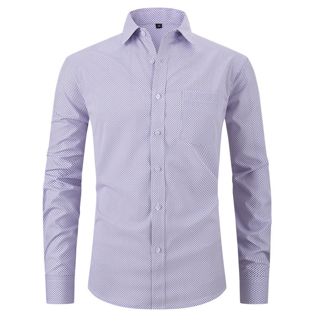 Diggetty Check Print Business Casual Stretch Long Sleeve Shirt