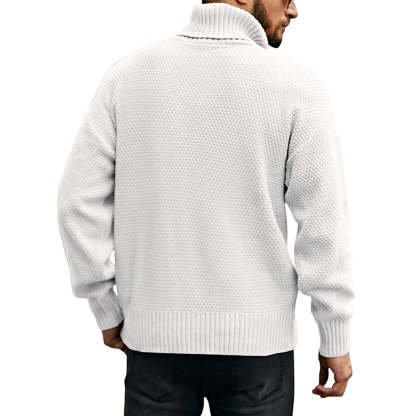 Men's Solid Color Long Sleeve Knit Turtleneck Sweater