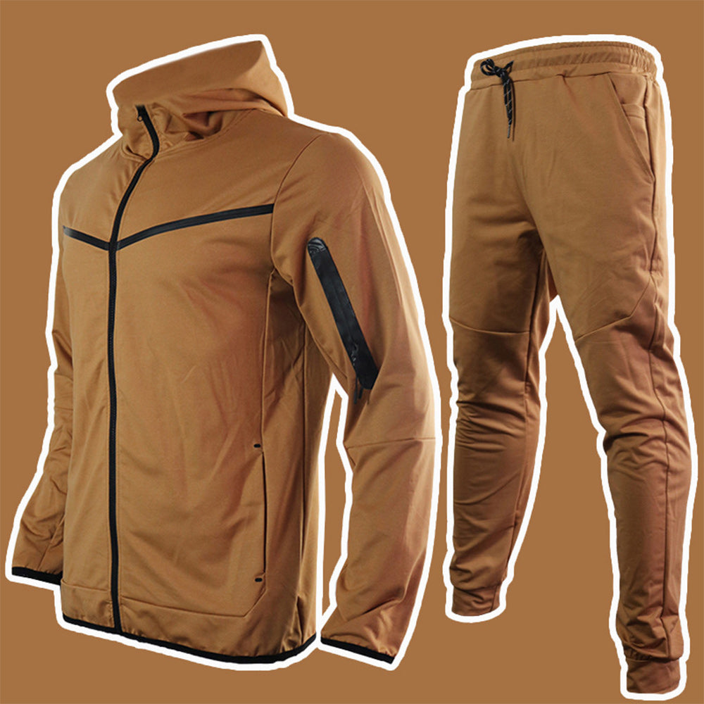 New Men's Fashion Contrast Color Casual Sports Suit