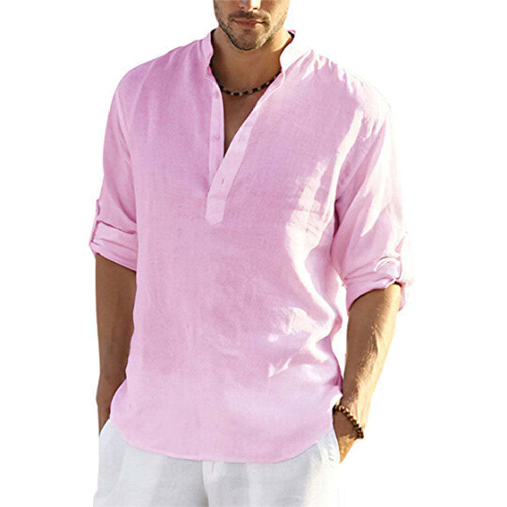 Diggetty New Spring Summer Men's Comfortable Breathable Linen Shirt