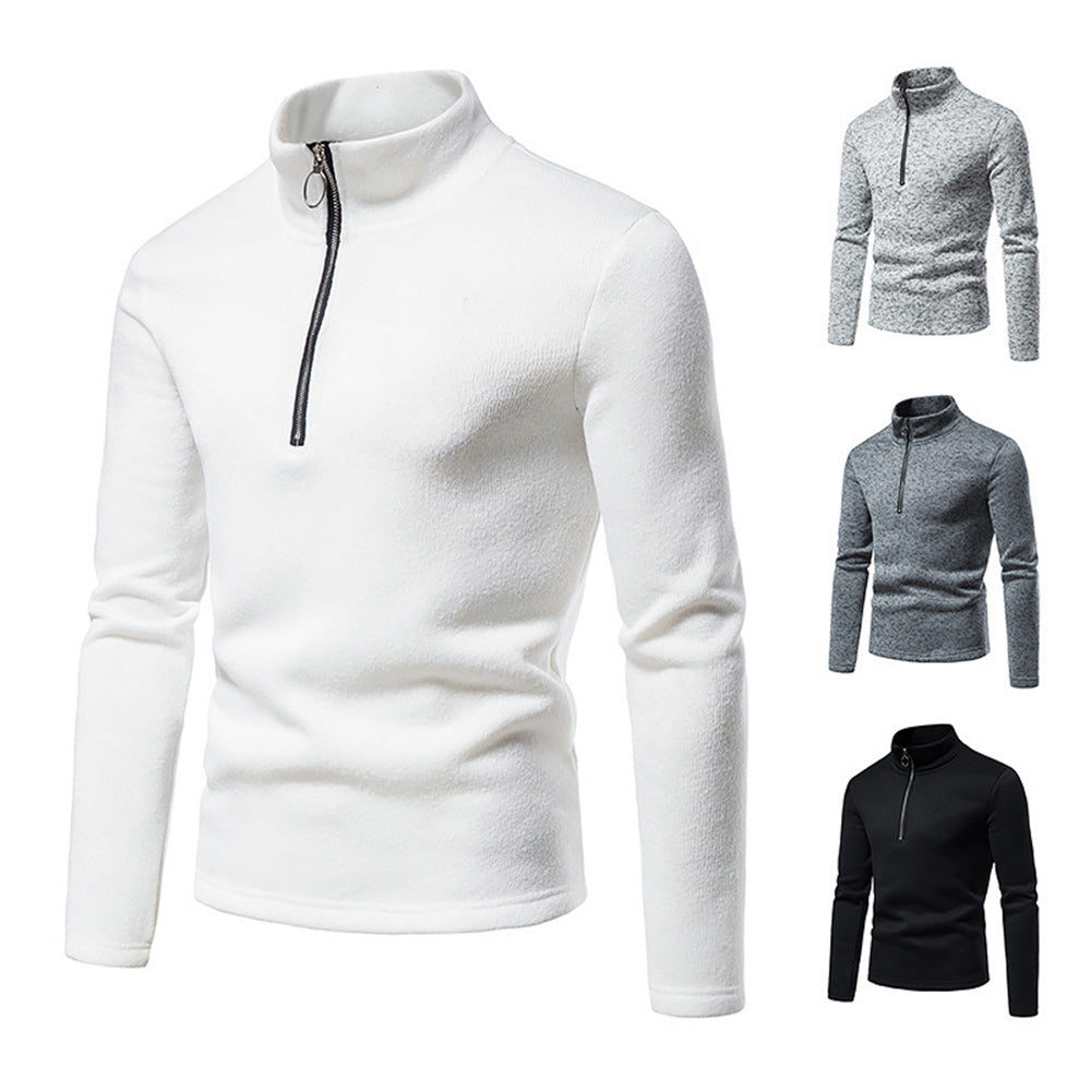 New Warm and Comfortable Half-Zip Turtleneck Men's Sweatshirt