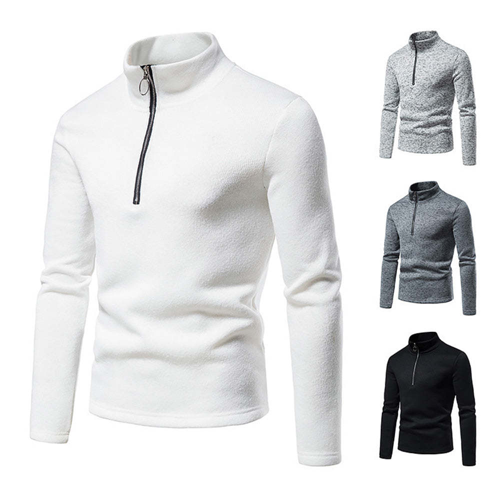 New Warm and Comfortable Half-Zip Turtleneck Men's Sweatshirt