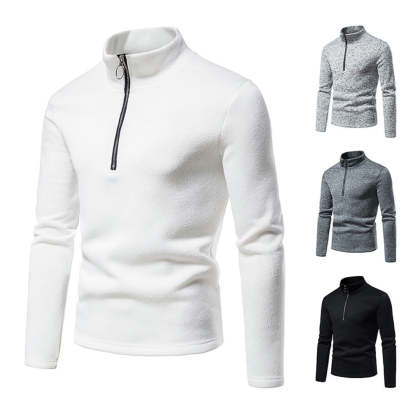 New Warm and Comfortable Half-Zip Turtleneck Men's Sweatshirt