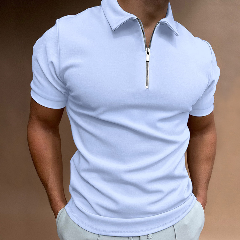 Summer men's polo shirt solid color short-sleeved lapel t-shirt