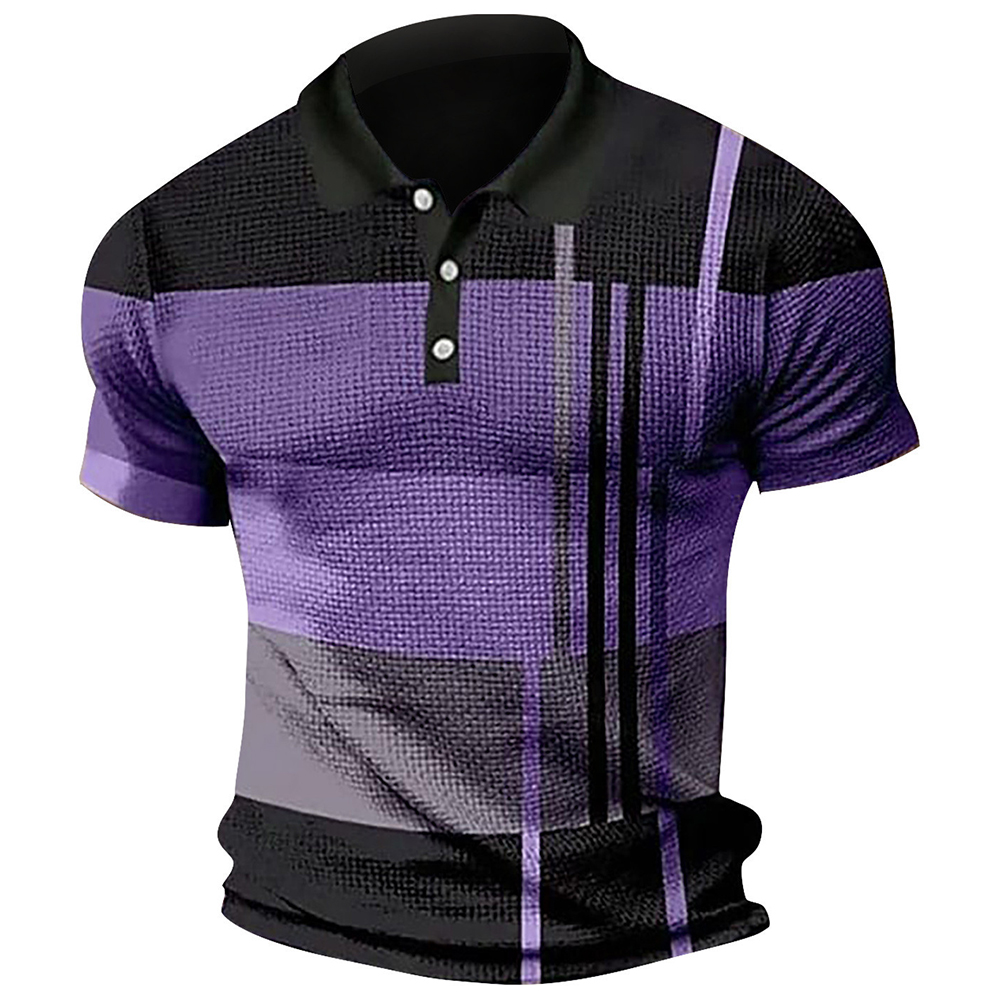 Summer Fashion Men's Color Block Polo Shirt