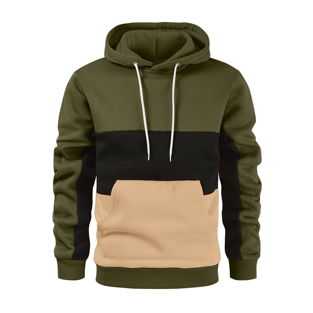 Diggetty Men's spring autumn winter fashion color block hoodie
