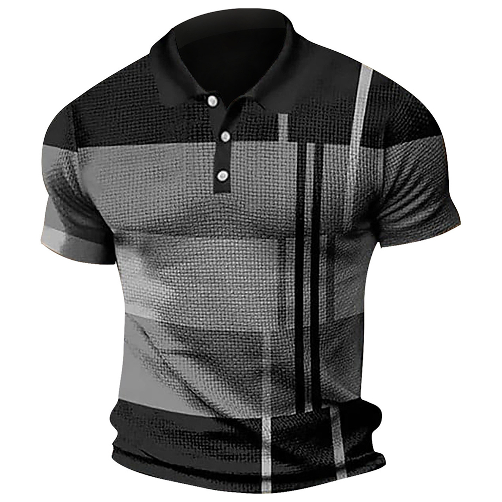 Summer Fashion Men's Color Block Polo Shirt