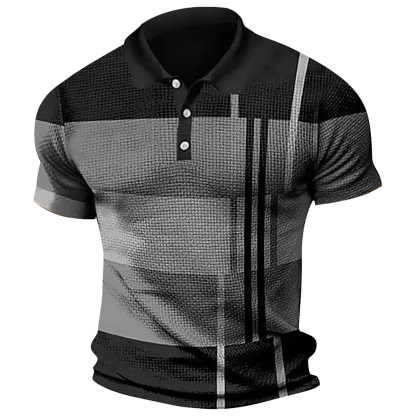 Summer Fashion Men's Color Block Polo Shirt
