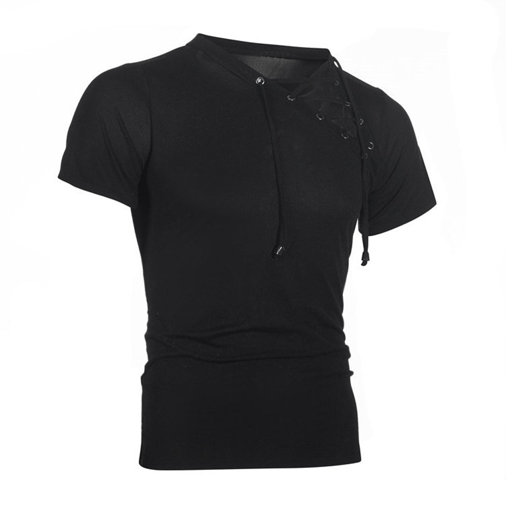 Men's Slanted Lace-Up T-Shirt