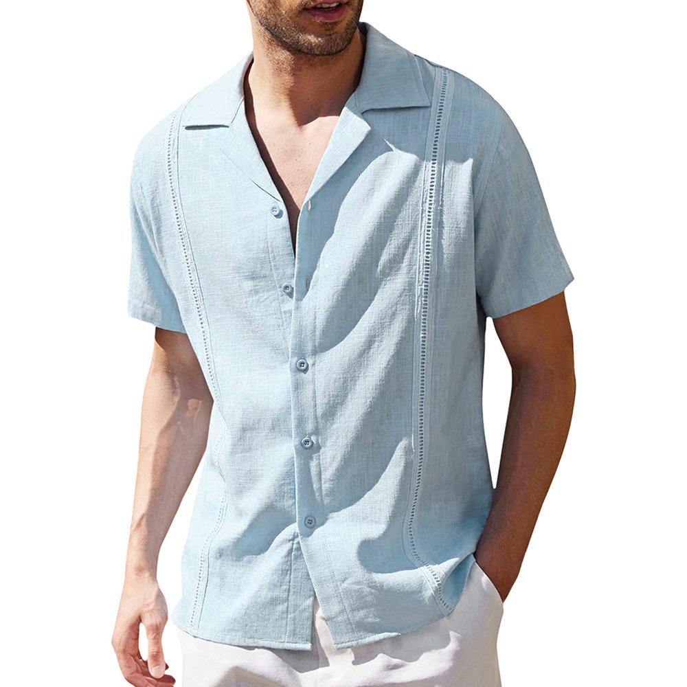 Men's short-sleeved linen shirt