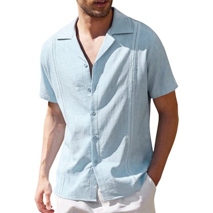 Men's short-sleeved linen shirt