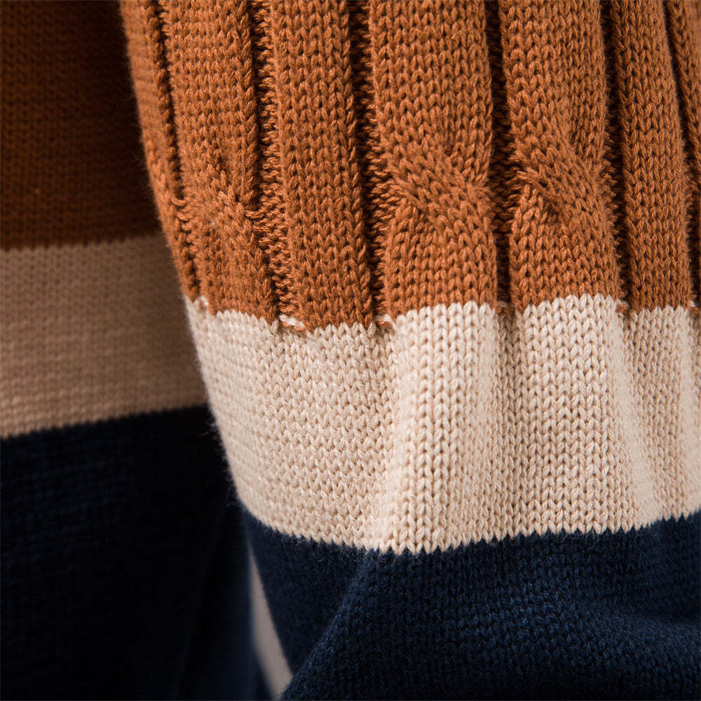 Men's Colorblock Cotton Long Sleeve Cardigan