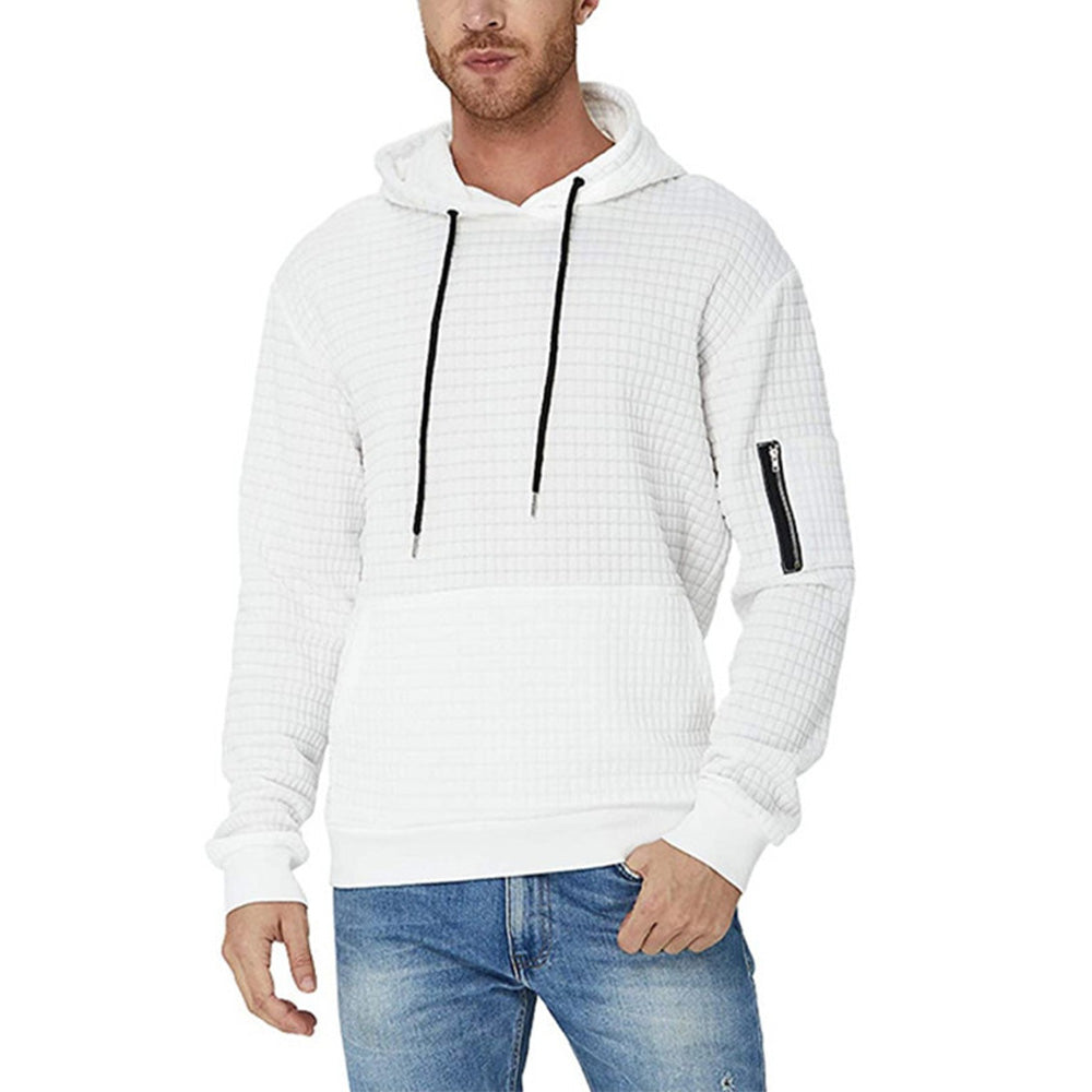 Trendy Men's Jacquard Zip Pocket Long Sleeve Sweatshirt