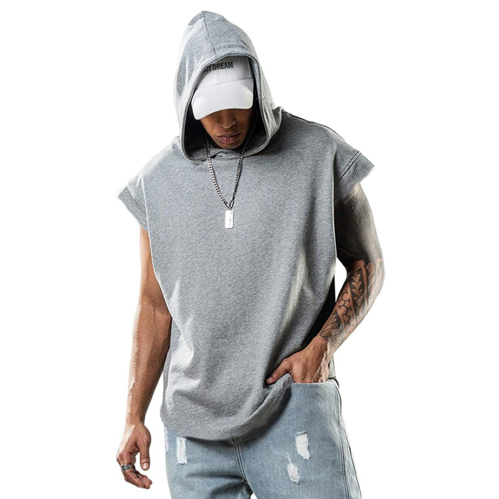 2022 Summer Men's Solid Color Hoodie Sports Top