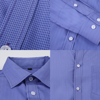 Diggetty Check Print Business Casual Stretch Long Sleeve Shirt