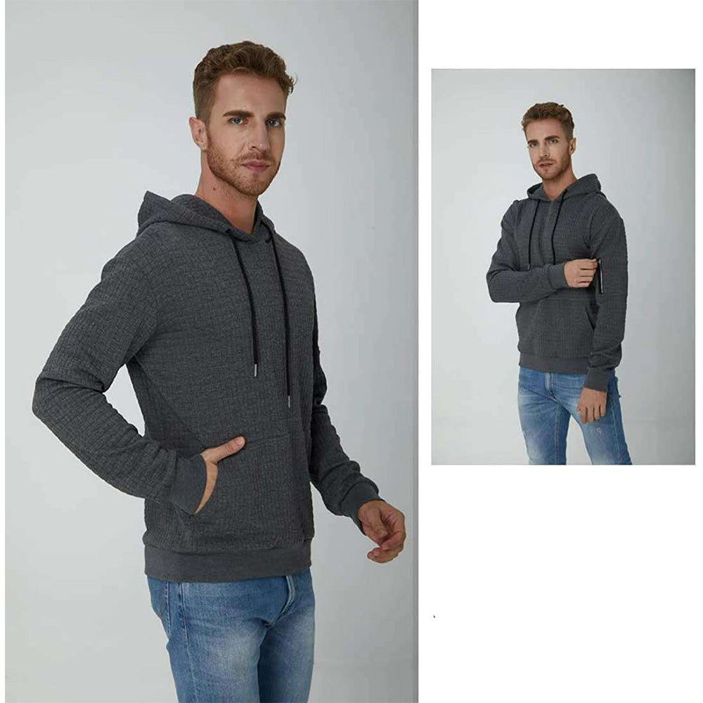 Trendy Men's Jacquard Zip Pocket Long Sleeve Sweatshirt