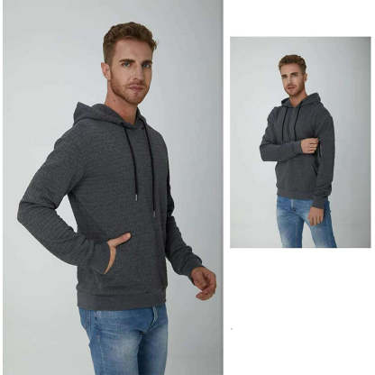 Trendy Men's Jacquard Zip Pocket Long Sleeve Sweatshirt