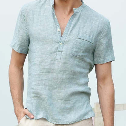 Men's Solid Color Short Sleeve Shirt
