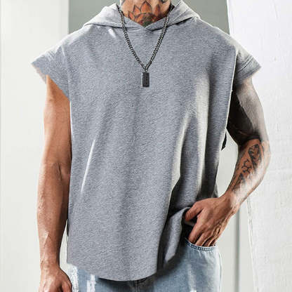 2022 Summer Men's Solid Color Hoodie Sports Top