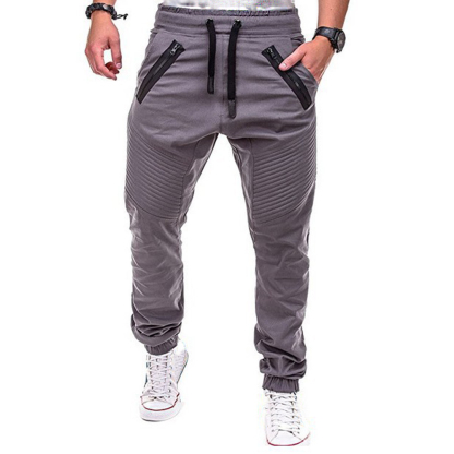 Pleated lounge trousers with lace-up stripes