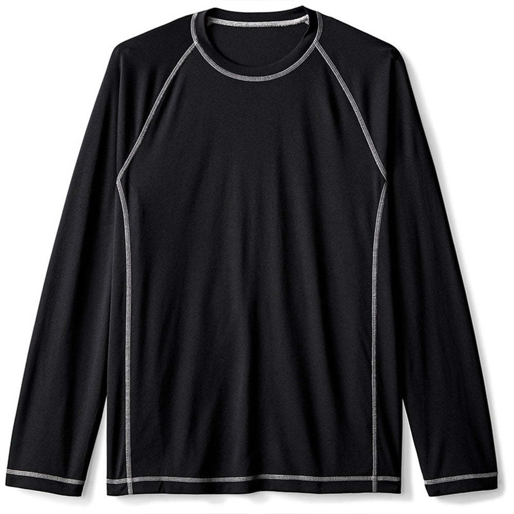 New Men's Fashion Solid Color Raglan Sleeve Loose Long Sleeve T-Shirt