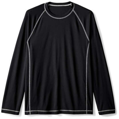 New Men's Fashion Solid Color Raglan Sleeve Loose Long Sleeve T-Shirt