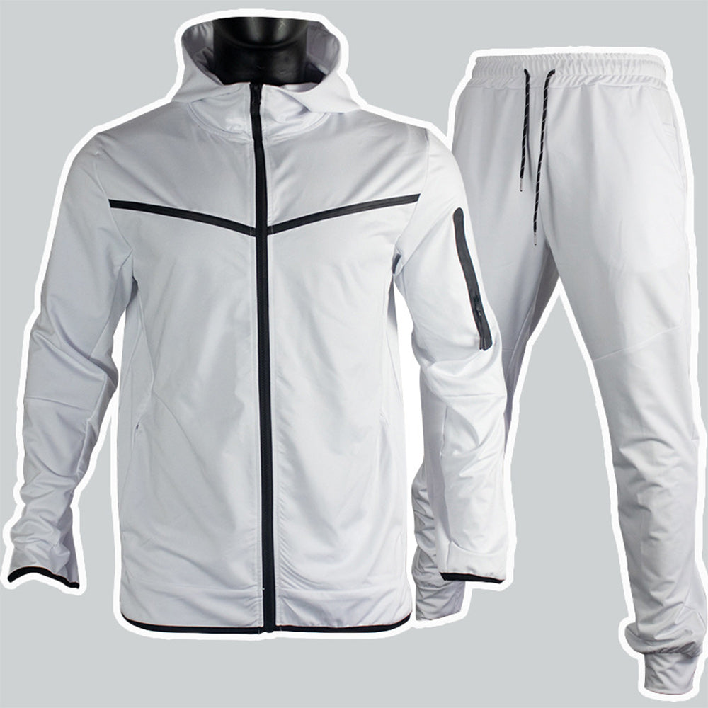 New Men's Fashion Contrast Color Casual Sports Suit