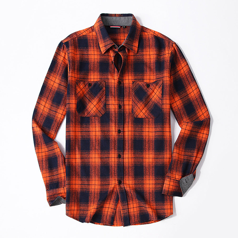 Diggetty Men's Casual Plaid Long Sleeve Shirt