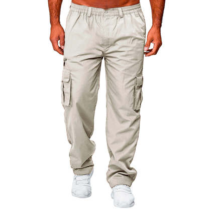 Men's Casual Multi Pocket Loose Straight Cargo Pants