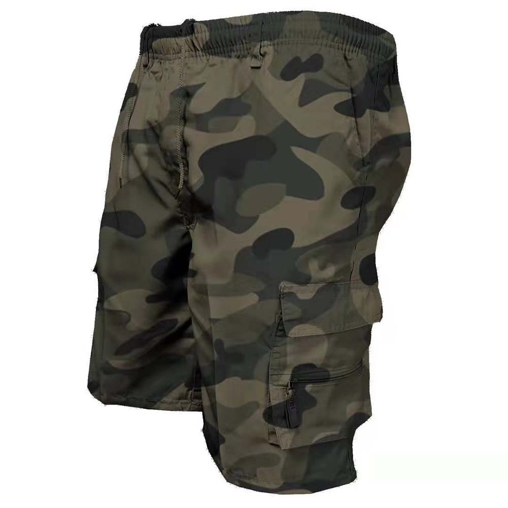 Men Cargo Shorts Casual Summer Drawstring Classic Stretch Short Pants with Pockets
