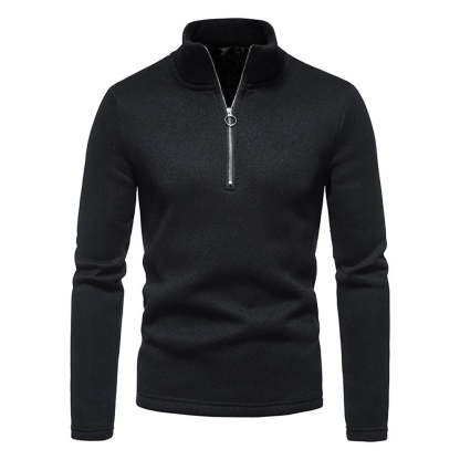 New Warm and Comfortable Half-Zip Turtleneck Men's Sweatshirt