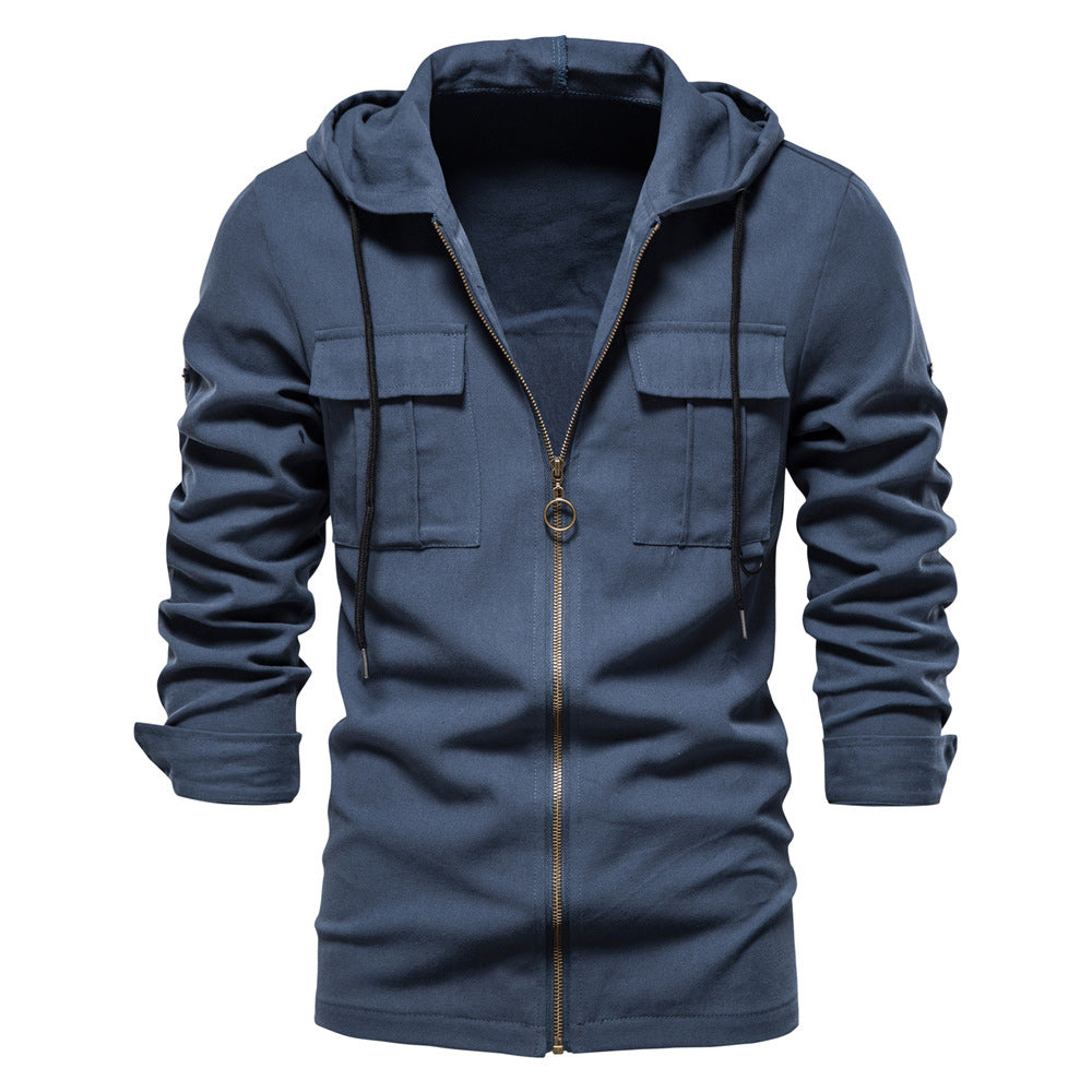 Men's Solid Color Pocket Fashion Slim Fit Cardigan