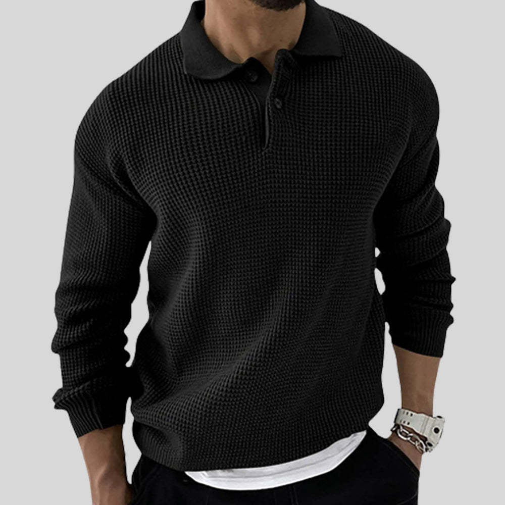 Men's Lapel Comfort Knit Sweater
