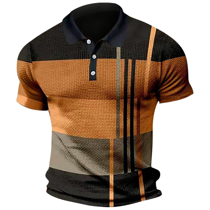 Summer Fashion Men's Color Block Polo Shirt