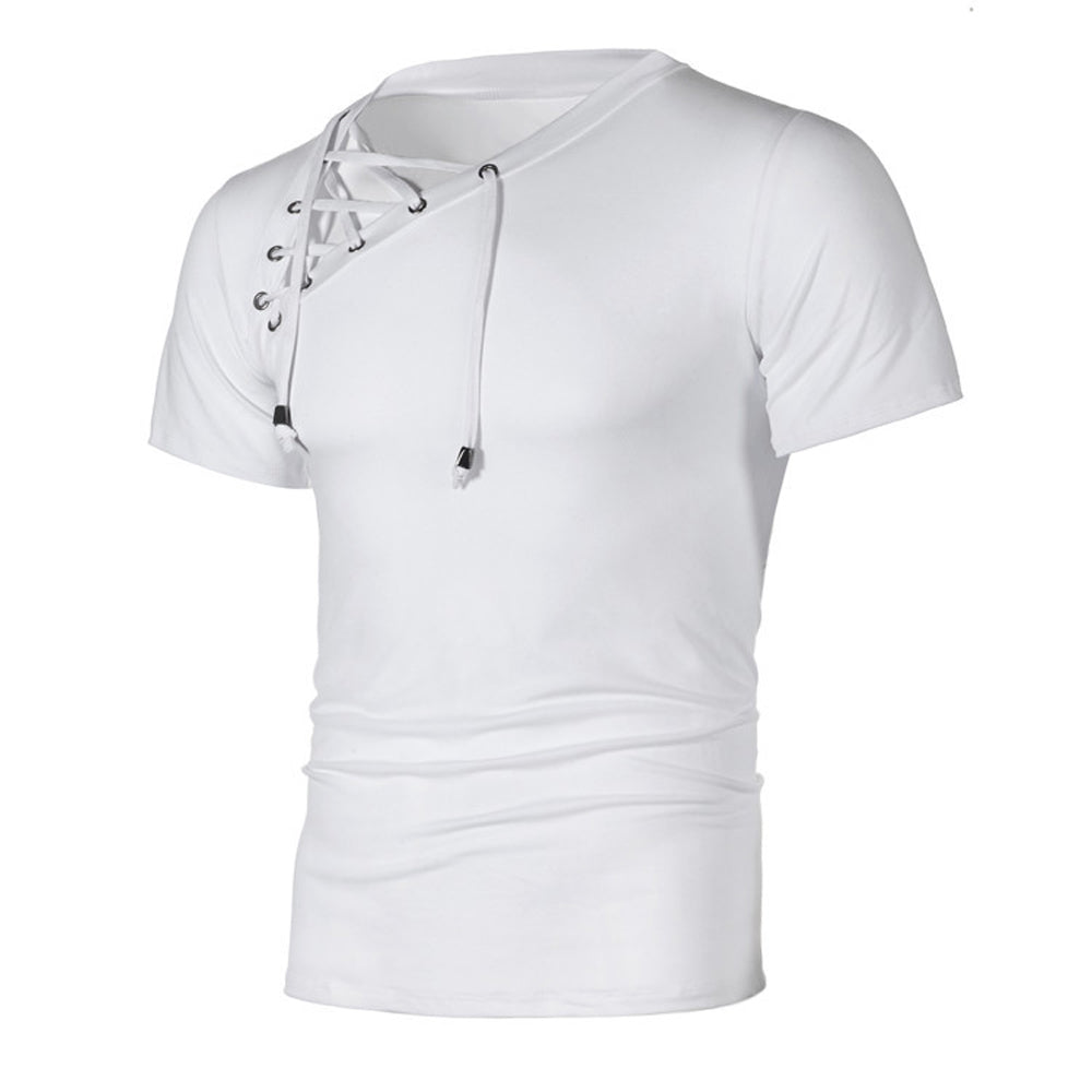 Men's Slanted Lace-Up T-Shirt