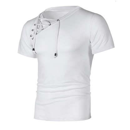 Men's Slanted Lace-Up T-Shirt
