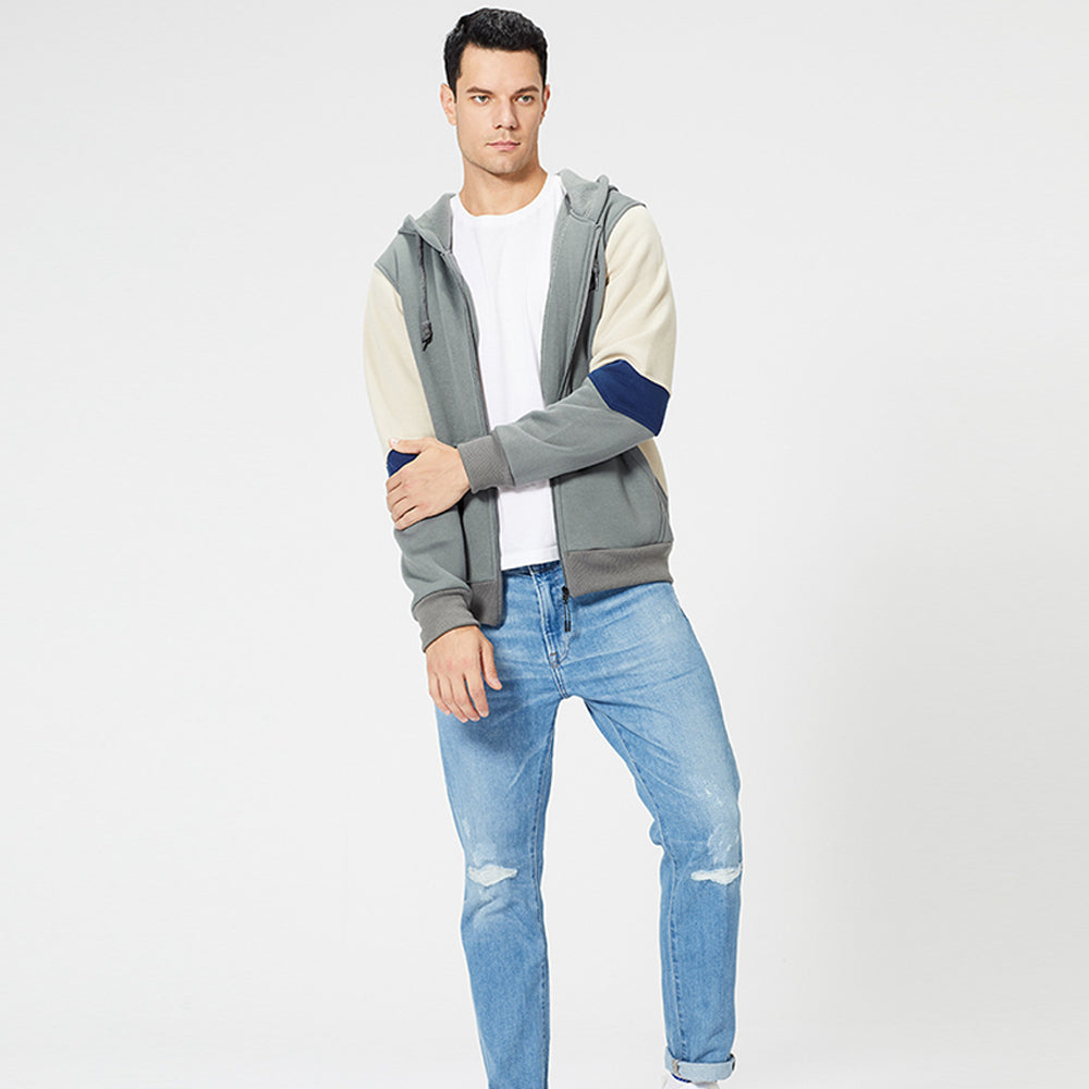 New Men's Fashion Colorblock Contrast Cardigan