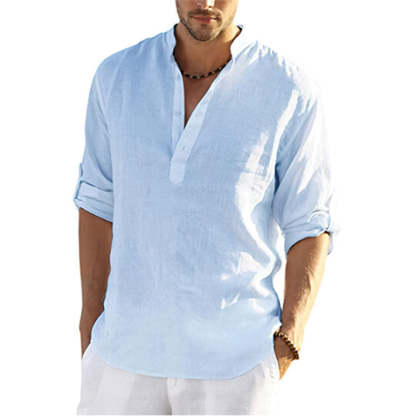 Diggetty New Spring Summer Men's Comfortable Breathable Linen Shirt