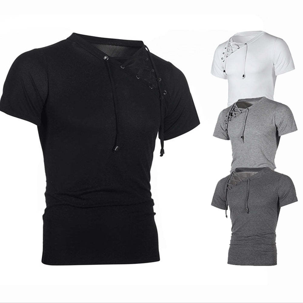 Men's Slanted Lace-Up T-Shirt