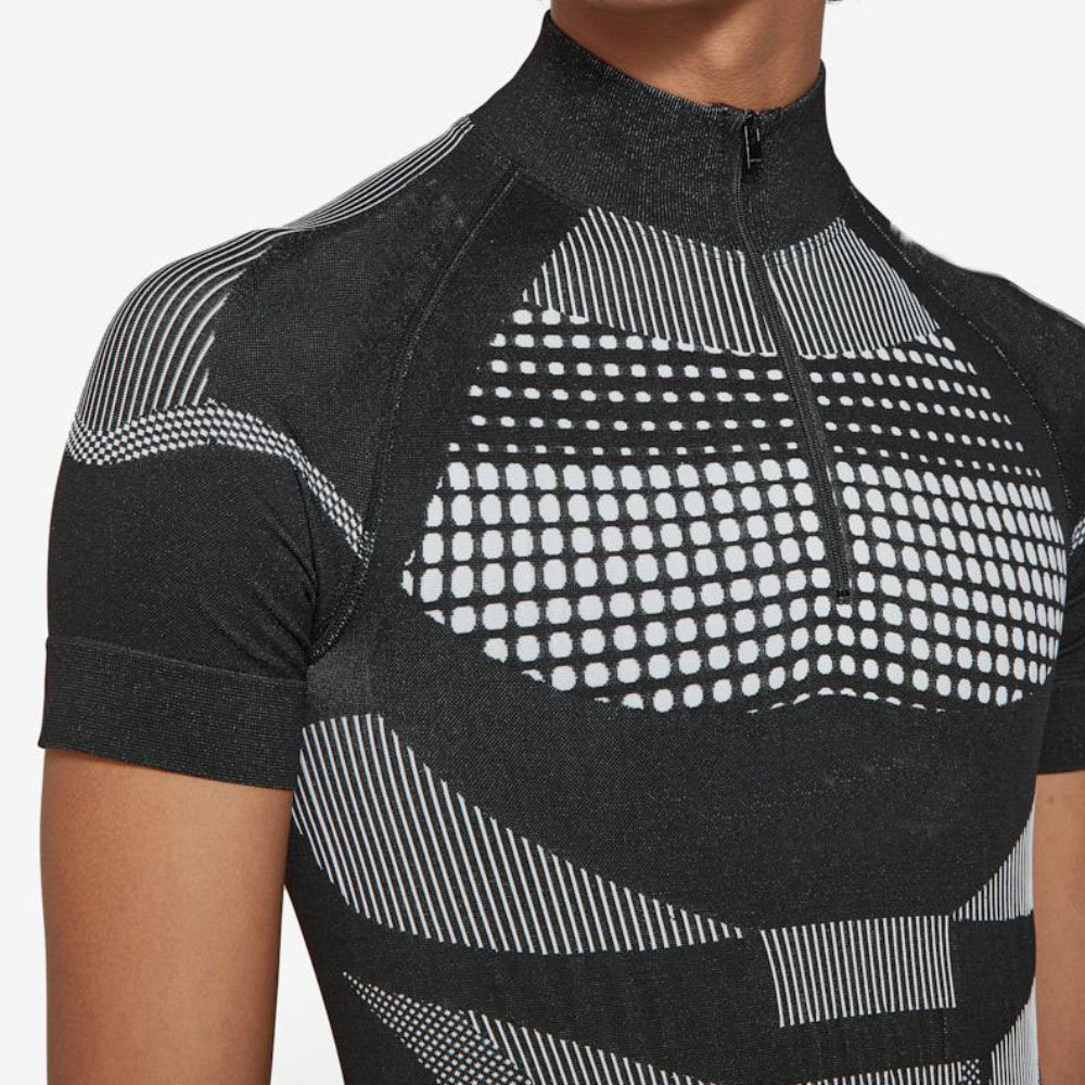 Summer new men's zipper tight stretch breathable top