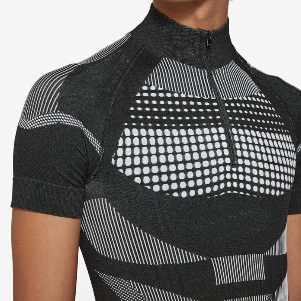 Summer new men's zipper tight stretch breathable top