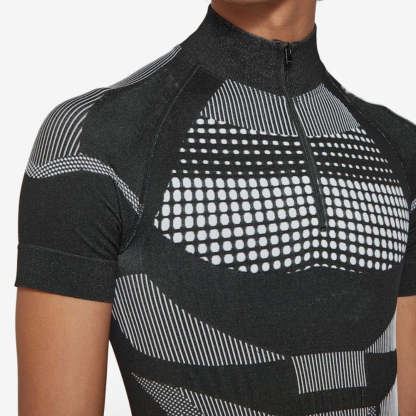 Summer new men's zipper tight stretch breathable top