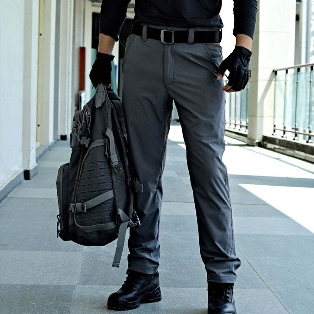 New Men's Solid Color Stretch Cargo Pants