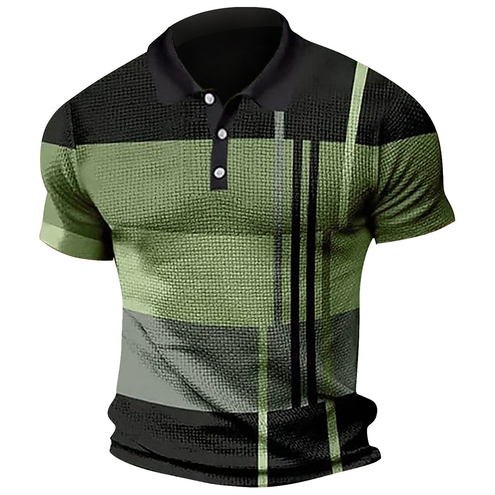 Summer Fashion Men's Color Block Polo Shirt