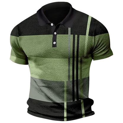 Summer Fashion Men's Color Block Polo Shirt