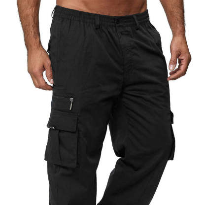 Men's Casual Multi Pocket Loose Straight Cargo Pants
