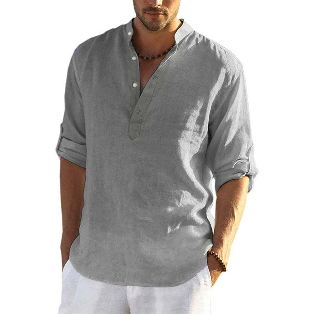 Diggetty New Spring Summer Men's Comfortable Breathable Linen Shirt