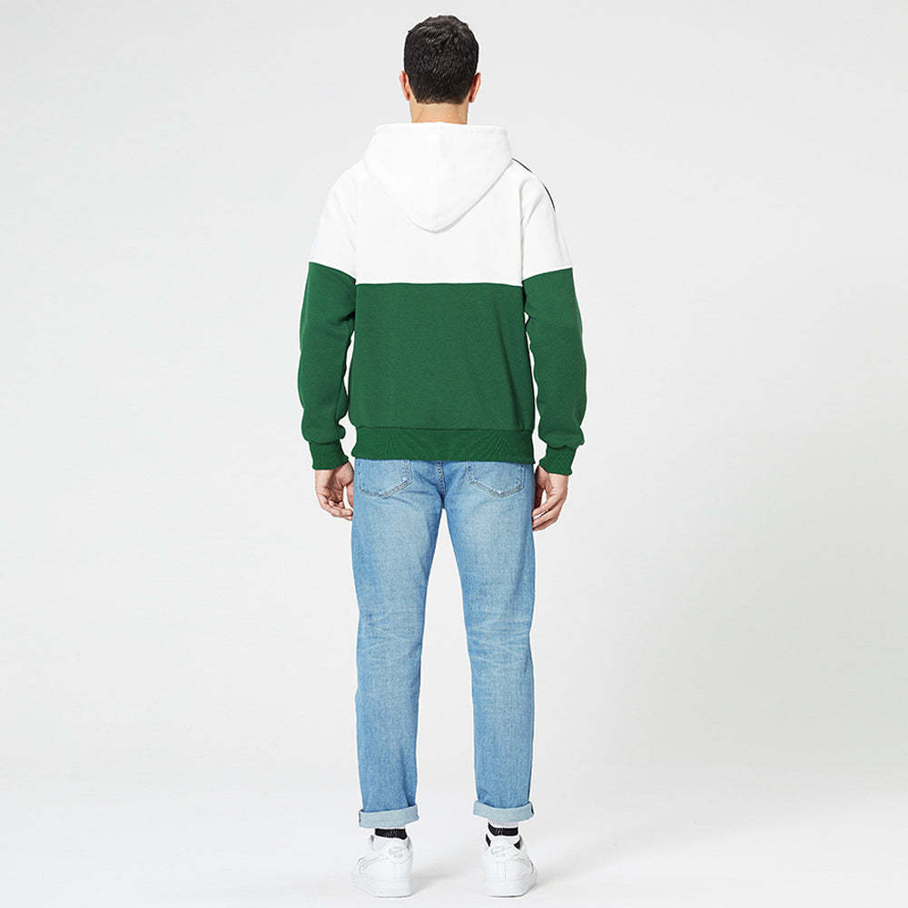 Men's New Two Tone Loose Simple Hooded Sweater