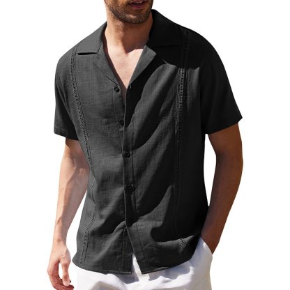 Men's short-sleeved linen shirt
